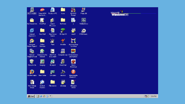 Microsoft Windows 98 desktop