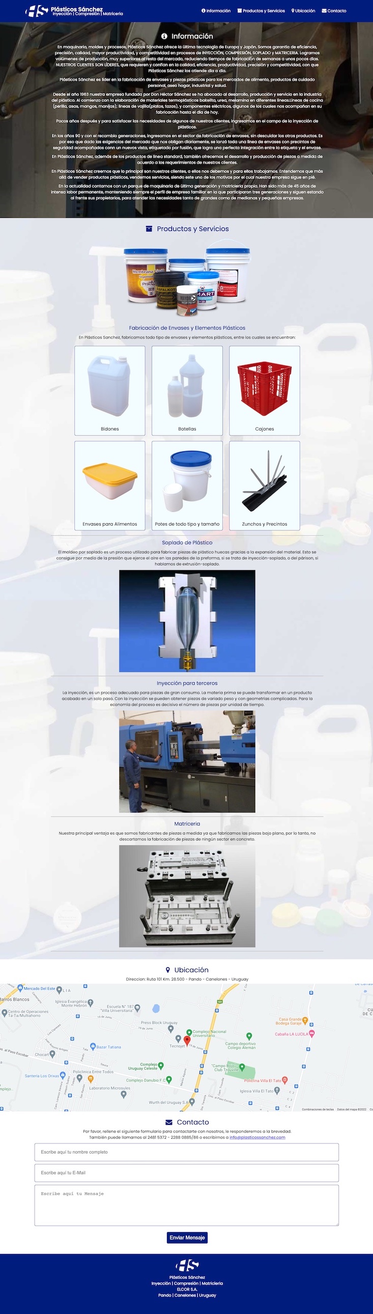 Plásticos Sánchez Website